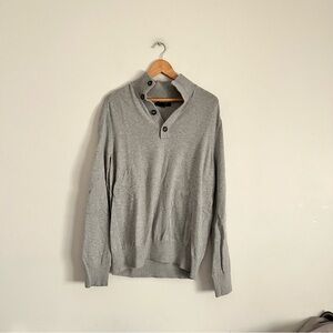 Banana Republic Men's Gray Zip-Style Button Sweater